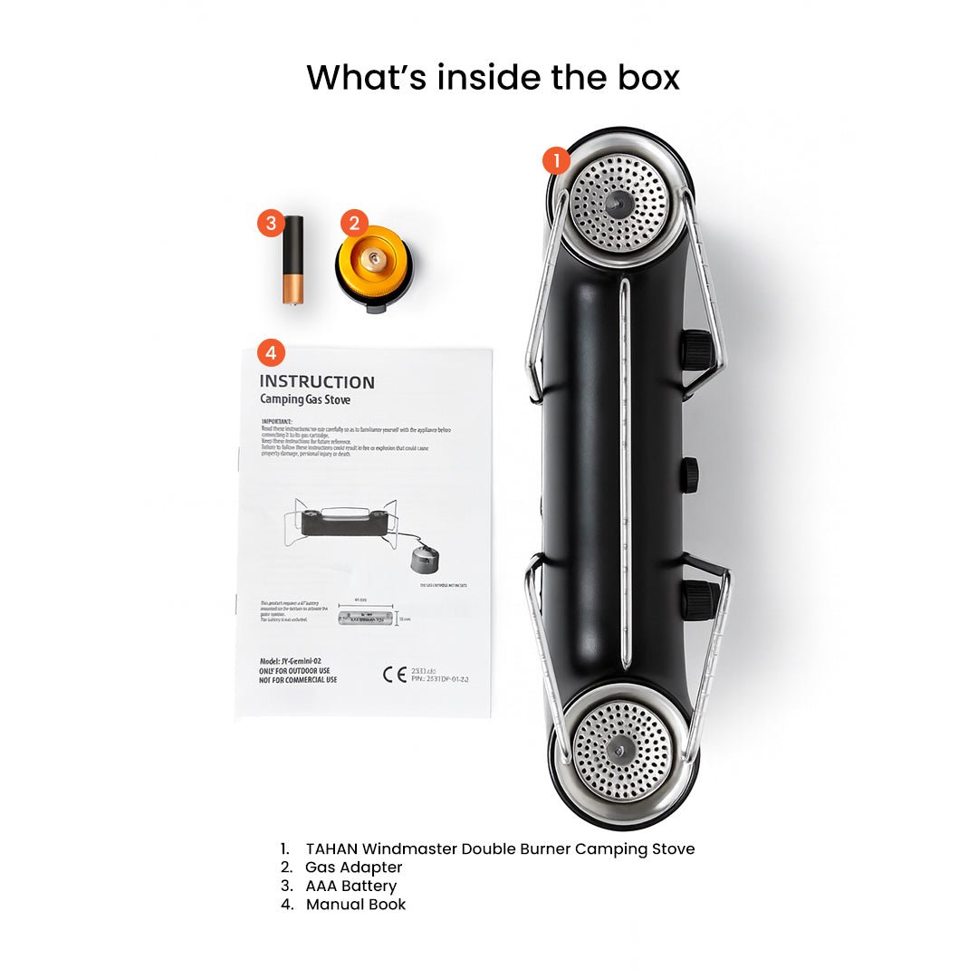 TAHAN Windmaster Double Burner Camping Stove - TAHAN Worldwide - STOTH033BK