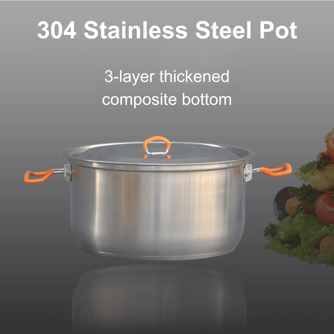 XXL ProChef Stainless Steel Cookset - 3 Piece (6 - 8pax) - TAHAN Worldwide - COM-COO003PCSS