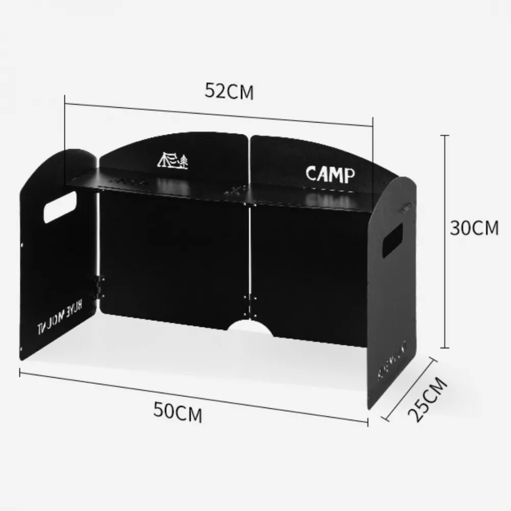 Foldable Outdoor Windshield 4 Fold with Top new size