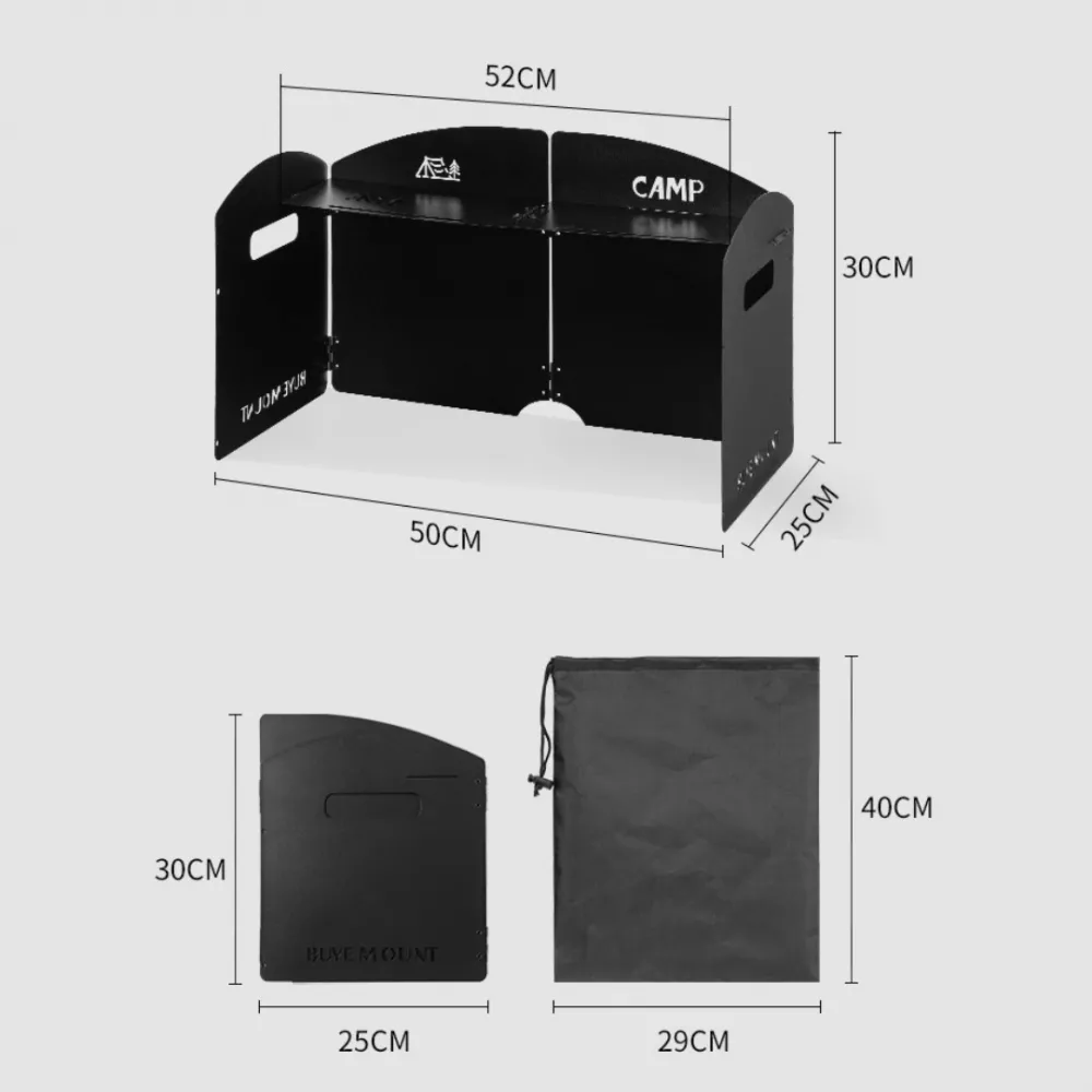 Foldable Outdoor Windshield 4 Fold with Top new storage size Foldable Outdoor Windshield 4 Fold with Top new storage size