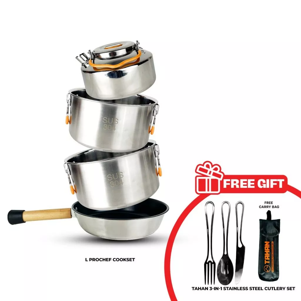 L ProChef Stainless Steel Cookset (3-4pax) + Freegift!