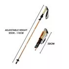 TAHAN 3-Section Foldable Hiking Stick Orange sz