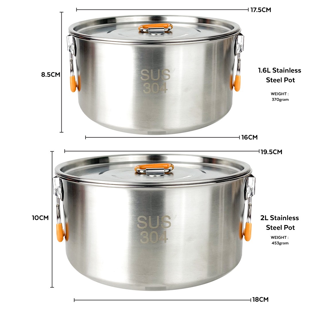 [COMBO DEALS] Camping Cooking Bundle, TAHAN, pro chef stainless steel outdoor cookset size 1 1 1,