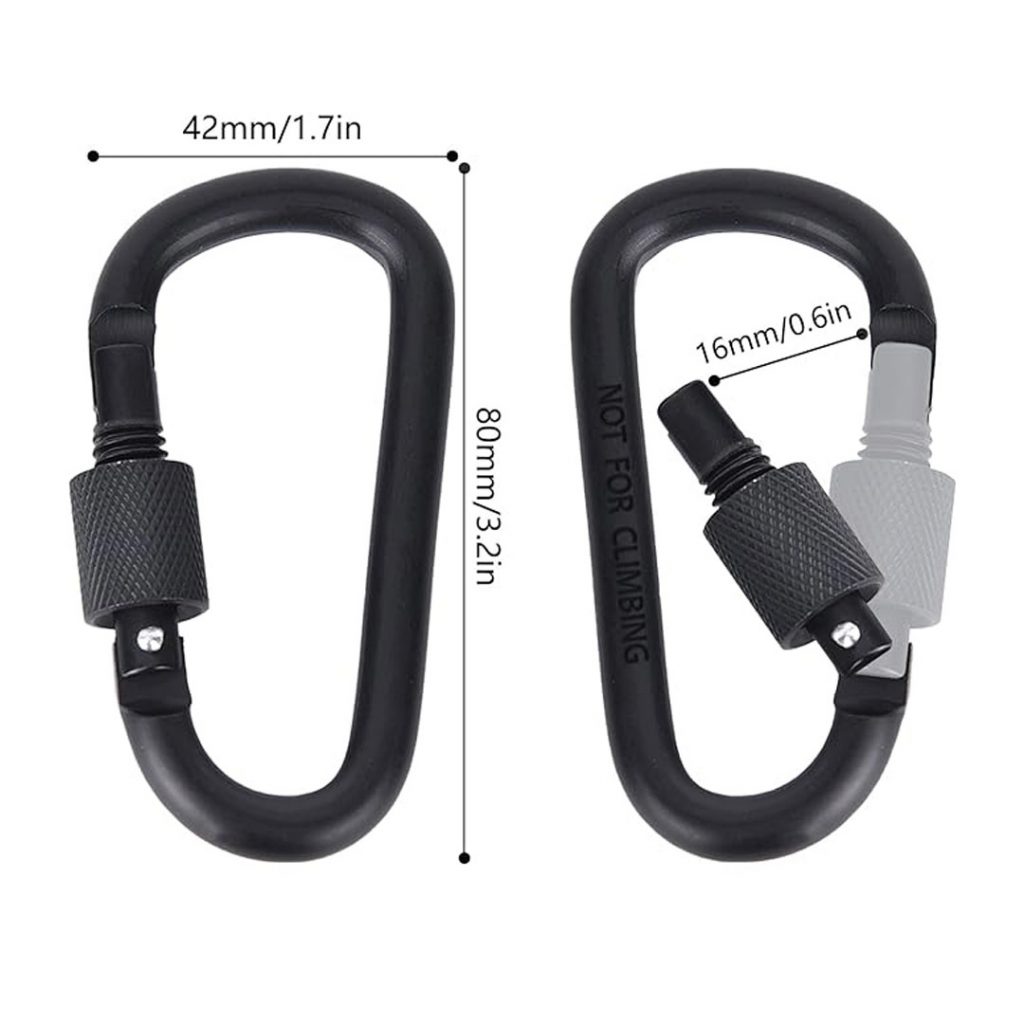 TAHAN Screwlock Carabiner [Pack of 5], TAHAN, screwlock carabiner black size,