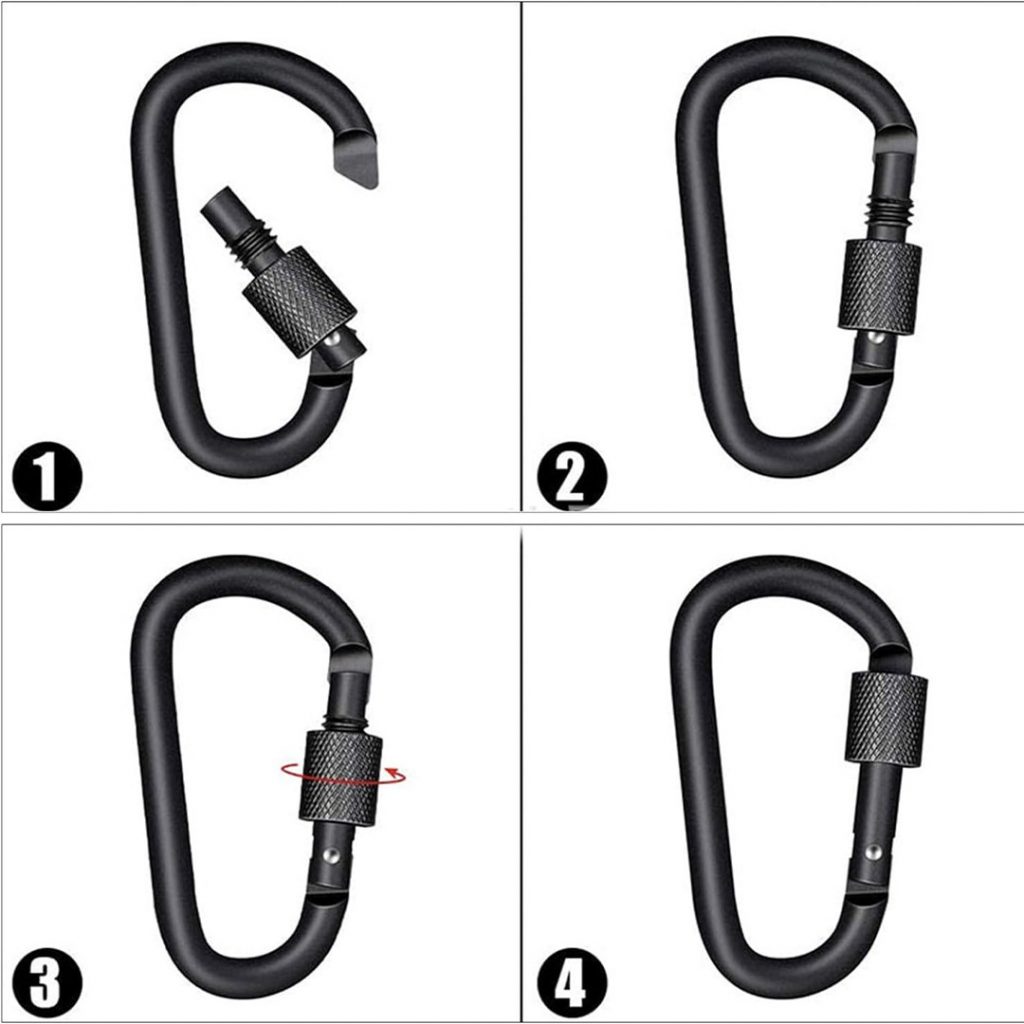 TAHAN Screwlock Carabiner [Pack of 5], TAHAN, screwlock carabiner black step,