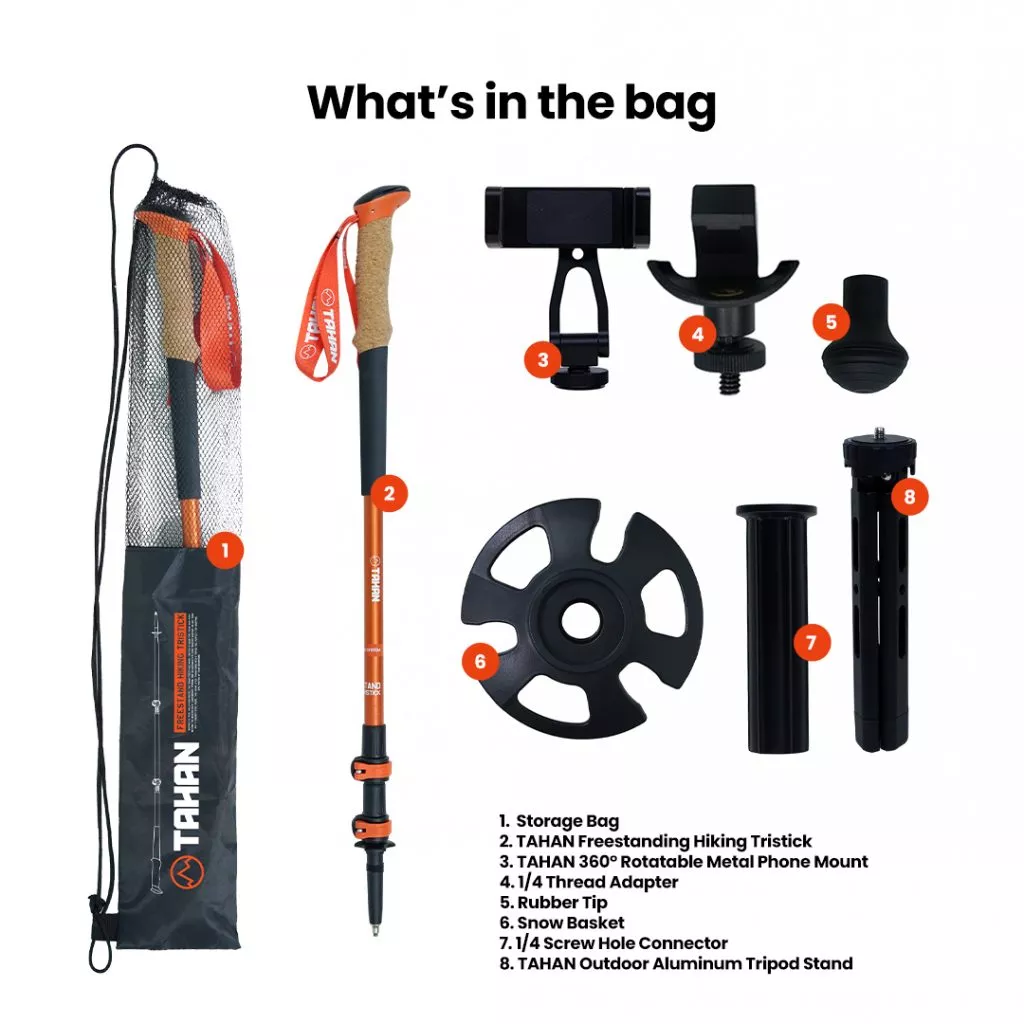 TAHAN FreeStand Hiking TriStick [Full Set], TAHAN, tahan freestanding hiking tristick ib,
