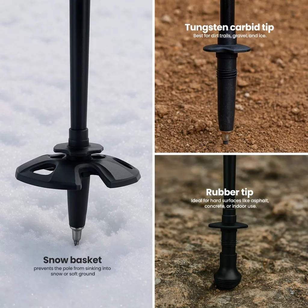 TAHAN FreeStand Hiking TriStick [Full Set], TAHAN, tahan freestanding hiking tristick tip,